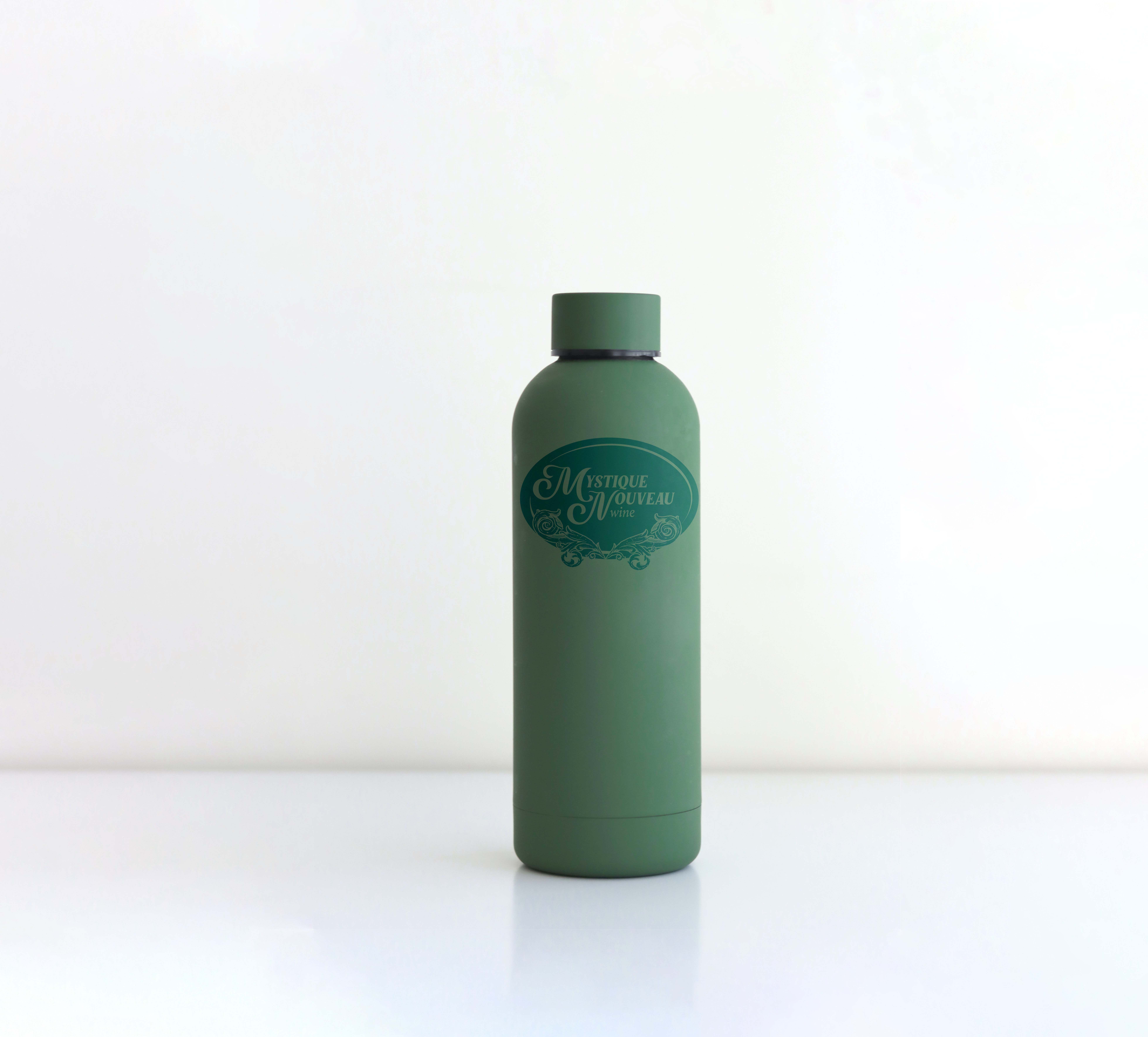Mystique Nouveau matte green insulated water bottle