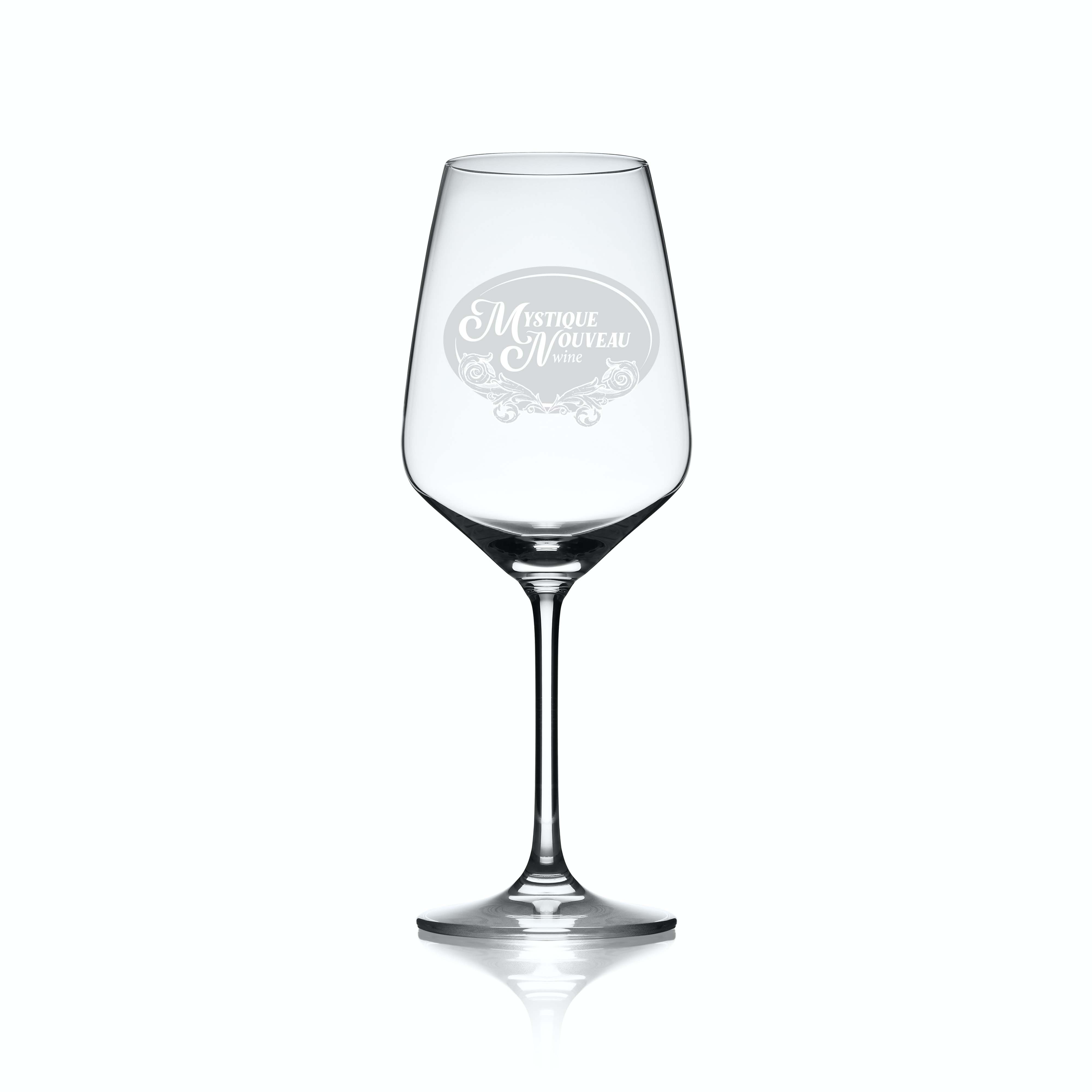 Mystique Nouveau etched crystal wine glass